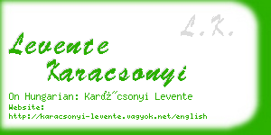 levente karacsonyi business card